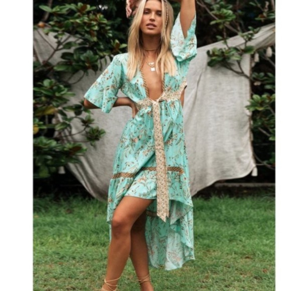 Floral print Cut out Plunging neckline MaXi dress - Picture 9 of 9